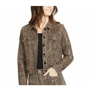 William Rast Women's Cotton Wing Lapel Raw Edge Jacket Black Size Large main image 0